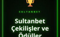 Renkli hediye kutularının yanında Sultanbet çekilişler ve ödüller yazısı