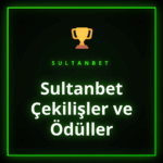 Renkli hediye kutularının yanında Sultanbet çekilişler ve ödüller yazısı